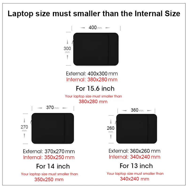 Bolsa para laptop 13 14 15.6 polegadas capa de computador para macbook air 13.3 capa xiaomi lenovo dell asus huawei hp bolsa protetora