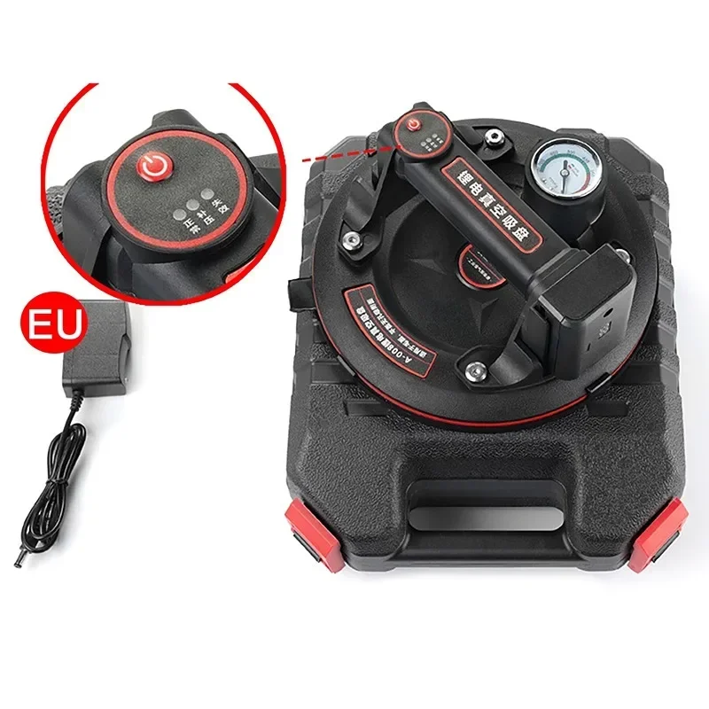 LED 스마트 디스플레이 전기 진공 흡입 컵, 강력한 헤비 듀티 압력, 세라믹 타일 유리 핸들링 도구, 8 인치 220kg 부하