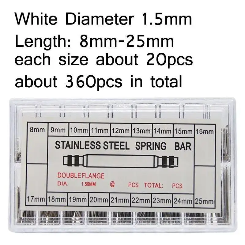 360 個の時計ピンスプリングバーバンドストラップリンク 8-25 ミリメートルリムーバーセット修理キットステンレス修理キットツールセット