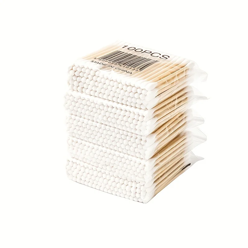 100/300/500/800pcs,20/40set Double Head Wood Cotton Swab  Ears Cleaning , Makeup Tools Lipstik Cotton Buds  Bastoncillos Oidos