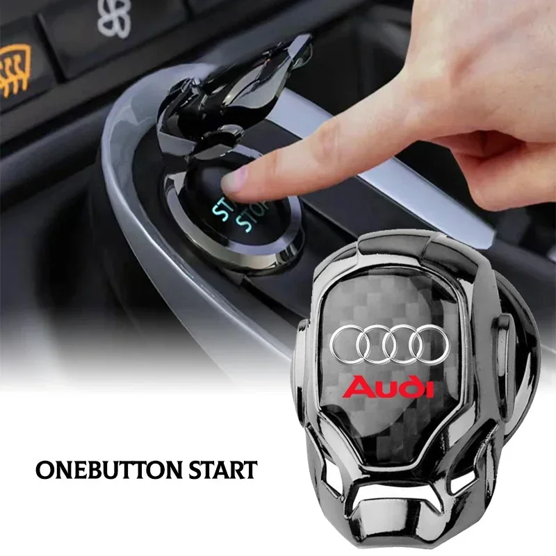 Cubierta protectora de arranque con un solo clic para coche, pegatina decorativa de botón Interior para Audi A8 A5 A6 C5 C6 C7 A7 A1 A3 A4 B5 B6 Q3 Q5 Q7 TT