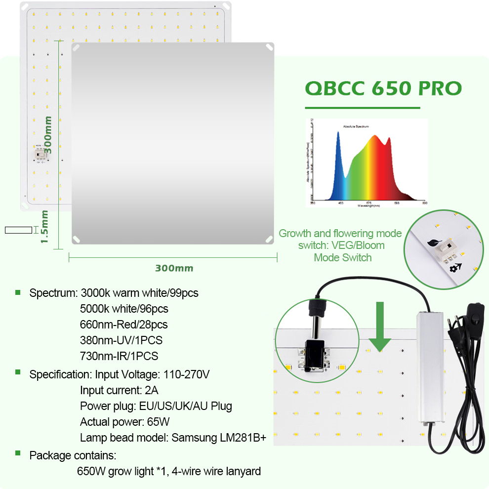 65W espectro completo LED cresce a luz Veg e Bloom Phytolamp Sunlike Growing Lamp para barraca de estufa de plantas internas