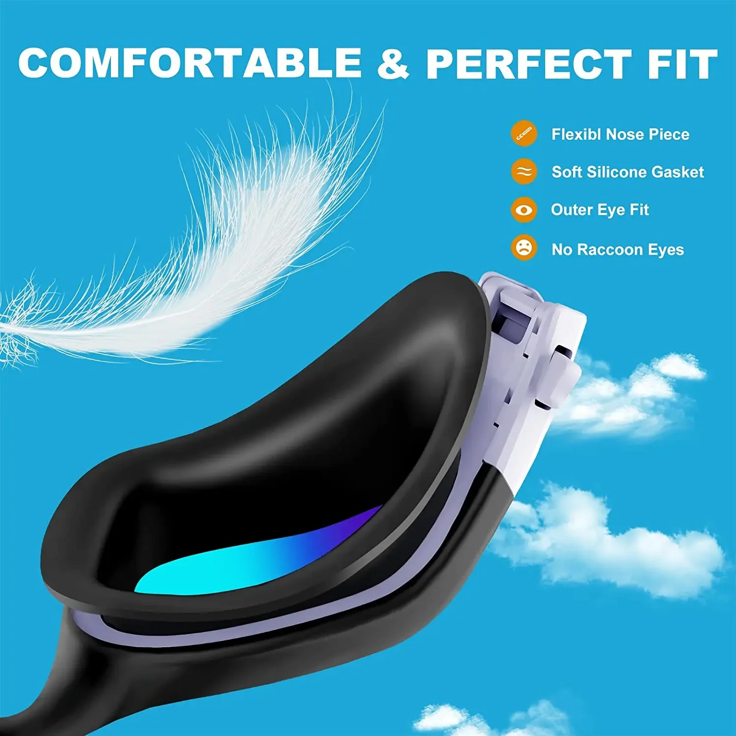 Gafas de natación profesionales para adultos, lentes de protección UV antiniebla, gafas de natación polarizadas para hombres y mujeres, impermeables, ajustables, de silicona