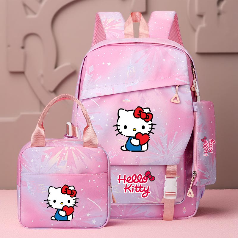 3pc Cute Backpack Set - Kuromi Hello Kitty Cinnamoroll Backpack Set with lunch bag ,pencil pouch,school bag for kids