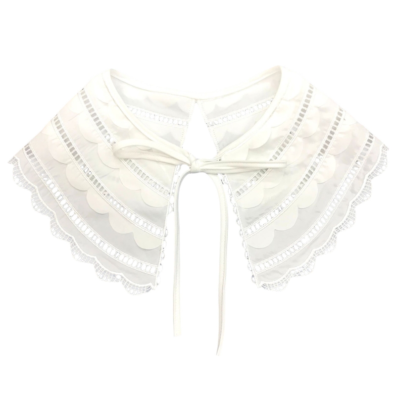 Abnehmbare Halb Shirt Gefälschte Kragen Stickerei Hals Ruff Dickey Mini Cape Halskette