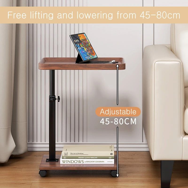 Mesa lateral para sala de estar, mesa de centro móvel, armário lateral de sofá em forma de C, mesa quadrada pequena simples, mesa de cabeceira do quarto