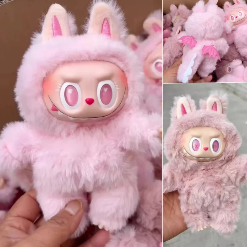 2025 Réplica de alta calidad Anime Monster Labubu Serie Caja ciega Ángel rosa Zimomo Muñeca hecha a mano Colgante Juguete de escritorio Regalos de vacaciones