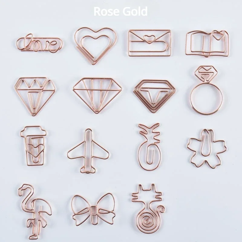 10 teile/satz Metall Büroklammern Mehrere Cartoon Herz Tier Stile Papier Clip Buch Sammelalbum Planer Seite Lesezeichen Binder Clip