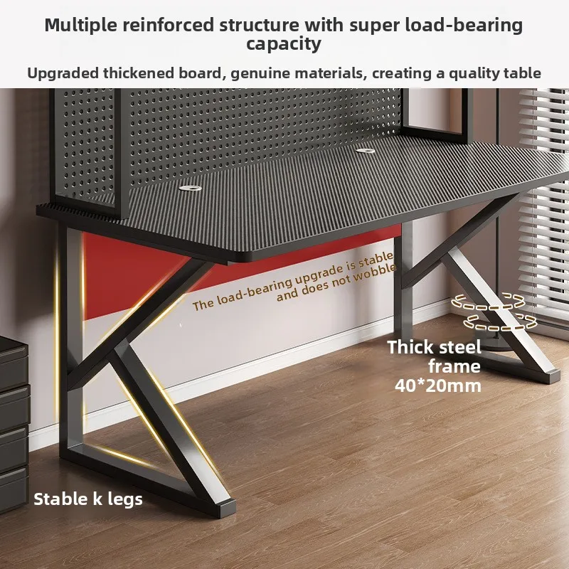 Computer desk Desktop with hole board Desk bookshelf Integrated table Bedroom Home office workbench