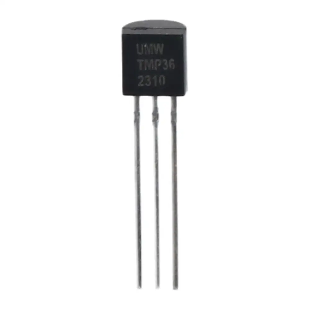 Sensor analógico de temperatura de Metal, termómetro Digital IC, 5 piezas, TMP36GT9Z, TMP36, negro, 3 pines, ± 2 °C, 10 MV/8 °C