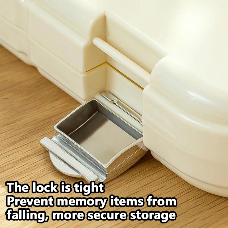 Portable File Box Plastic Transparent Pencil Case A4 Folder With Lock Handle Documents Stationery Storage Case Office Organizer
