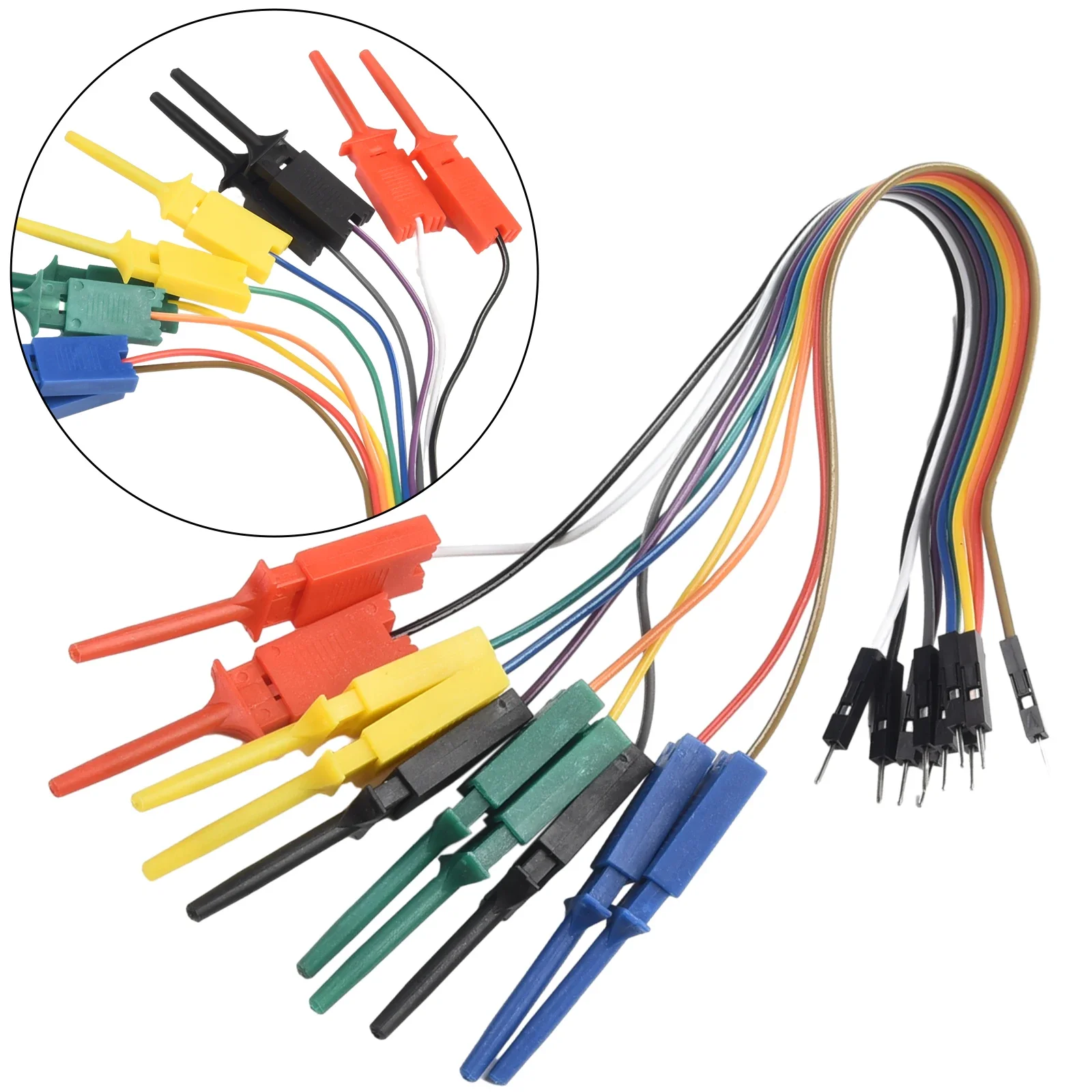 1 Stück 20 cm Länge 10Pin Logikanalysator Kabel Messleitung Haken Kabelklemme 5 Farbsonde Prüfung Elektrische Ausrüstung Hohe Effizienz