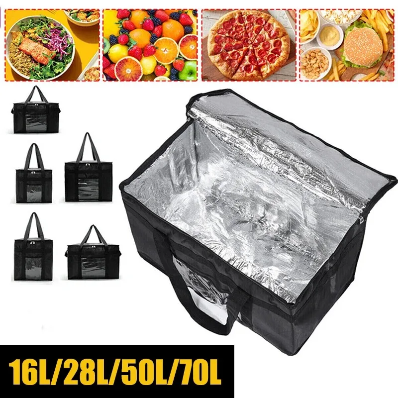 70L 断熱サーマルクーラーバッグ保冷大容量ポータブルランチバッグジップピクニックキャンプ錫箔食品バッグ