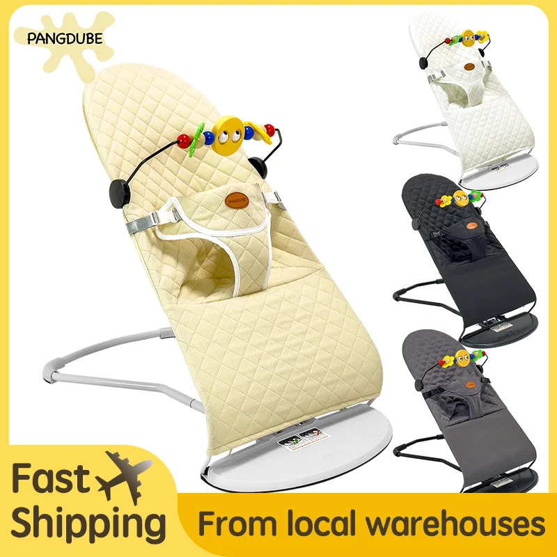 PANGDUBE Portátil Bebê Rocker Infantil Reclinável com Reclinável Ajustável Dobrável Bouncer Recém-nascido Cadeira de Balanço Berço Do Bebê com Brinquedos