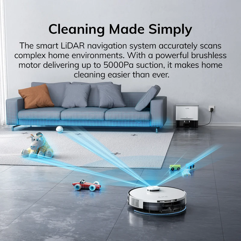 ILIFE A30 PRO, odsysanie 5000Pa, robot odkurzający i mopujący, samoczyszczący, pojemność na 60 dni, sterowanie przez aplikację/pilot, czas pracy 180 minut