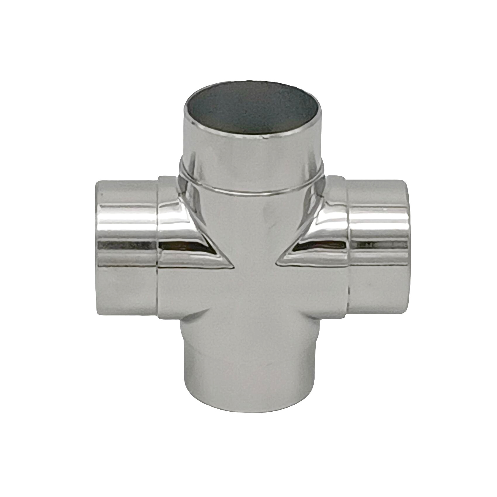 4PCS 316 สแตนเลส 50.8 มม.ราวบันได Handrail FITTING 4 WAY CROSS Tube CONNECTOR