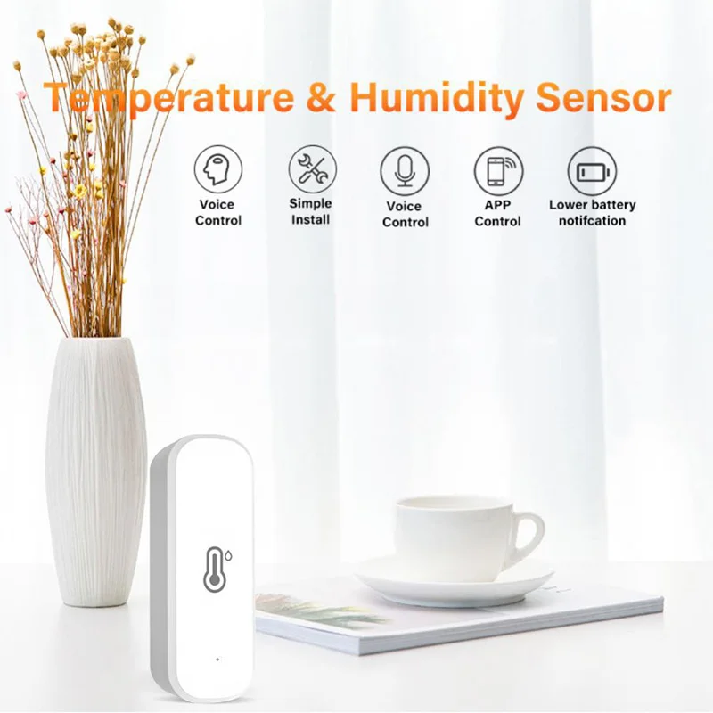 Cozylife-Sensor inteligente de temperatura y humedad, higrómetro interior, funciona con Alexa, Google Home, aplicación Xiaoai, Control por voz