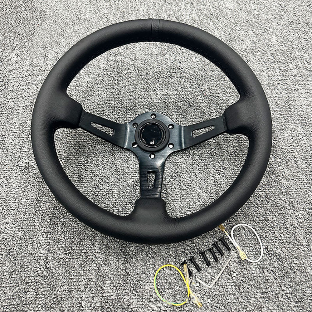 13-inch universeel lederen stuurwiel groot concaaf diep concaaf Racing Sport modificatie stuurwielaccessoires ﻿