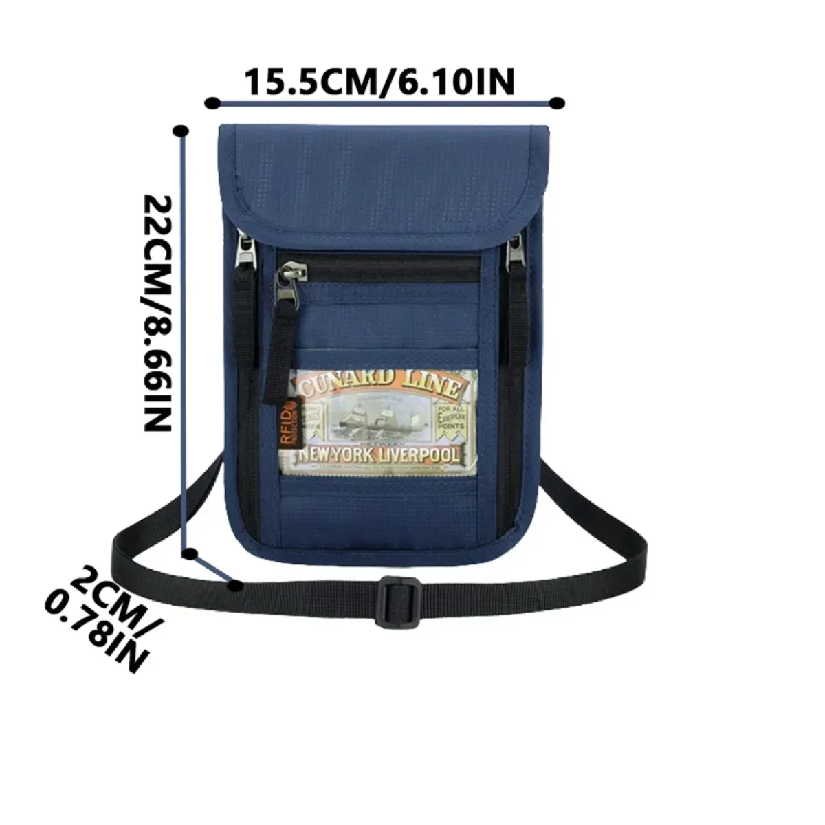 Tarjeta de identificación, tarjeta bancaria, billetera que se puede colgar en el cuello, bolsa de identificación impermeable multifuncional