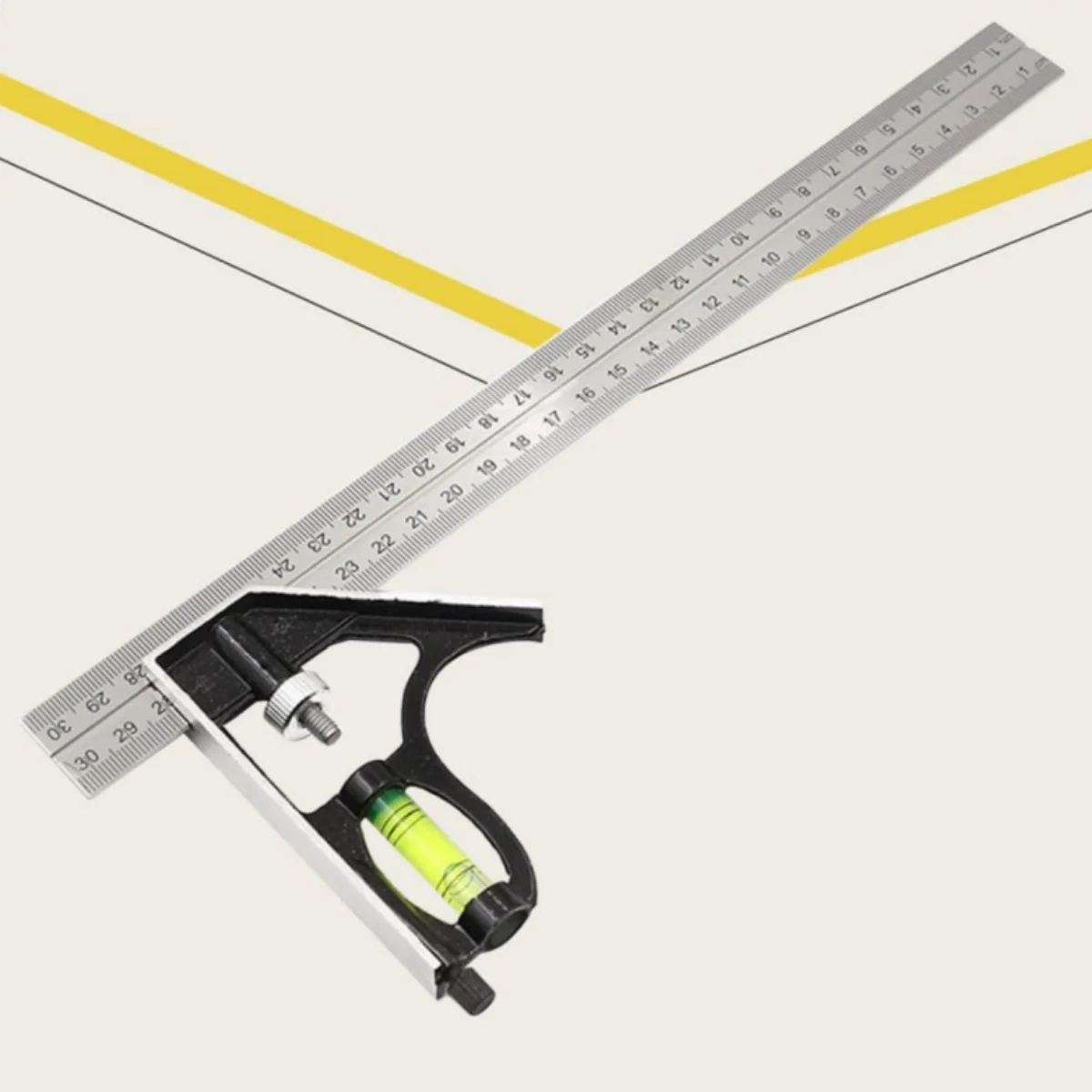Strumento di misurazione del righello da carpentiere quadrato combinato in acciaio inossidabile Strumento quadrato quadrato per incorniciatura di piccioni, scale, coperture