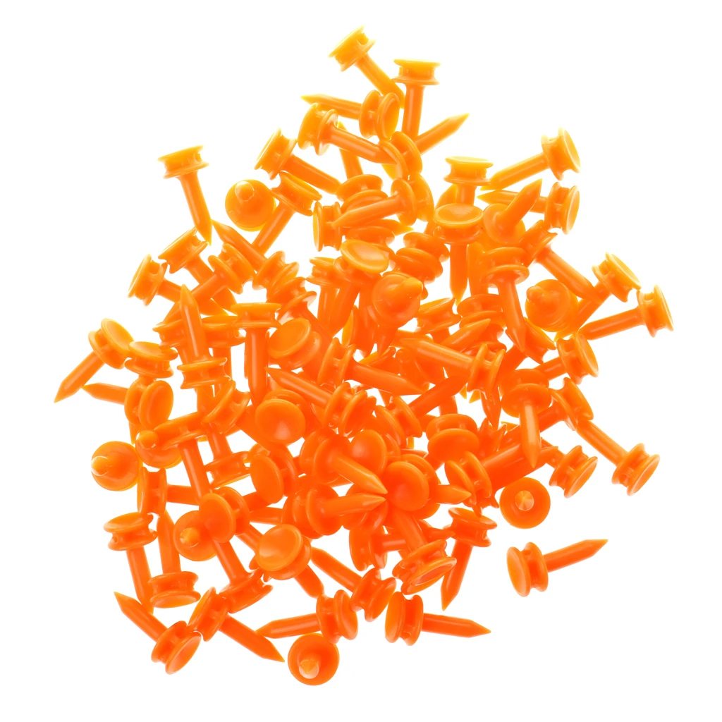 100 Pz/pacco Tees da Golf Professionali 25mm 0.98' Castello Arancione Accessorio per Golfisti Tees da golf in plastica perfetti per Teeing la palla