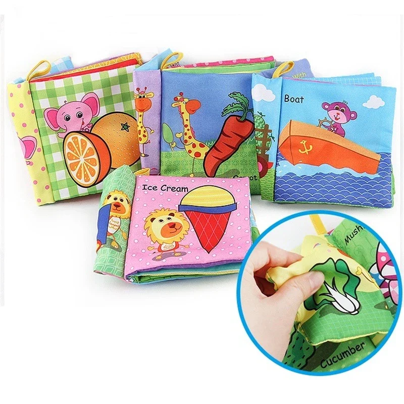 0-12Monthes Bé Sách Vải Quả Động Vật Cognize Xếp Hình Quyển Sách Trẻ Sơ Sinh Trẻ Em Đầu Học Giáo Dục Sách Vải Đồ Chơi Игрушк