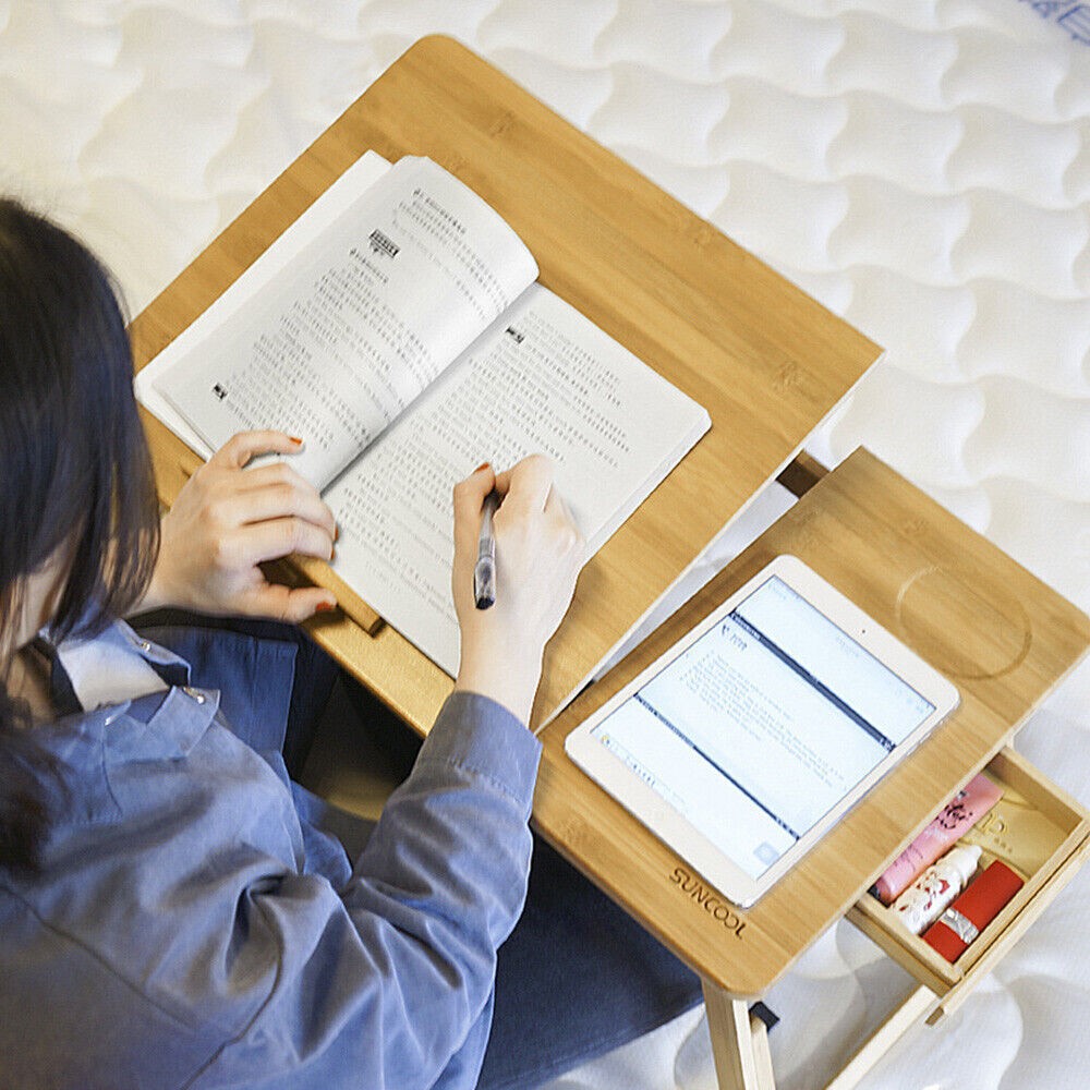 New Bamboo Portable Folding Table Laptop Table Sofa Computer Furniture Desk
