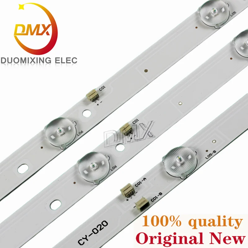 3 pz/lotto per Leroy 43 l35 striscia lampada JS-D-JP4320-091EC/081EC E43F2000 9 luci + 8 luci + 9 luci 6V striscia di retroilluminazione TV LCD