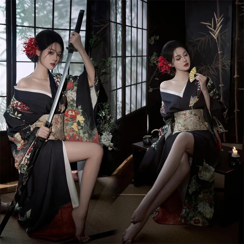 Kimono kobiety japońskie tradycyjne Yukata Haori Kimonos Cosplay bluzka suknia kobiece letnie modne ubrania fotograficzne sukienka na imprezę