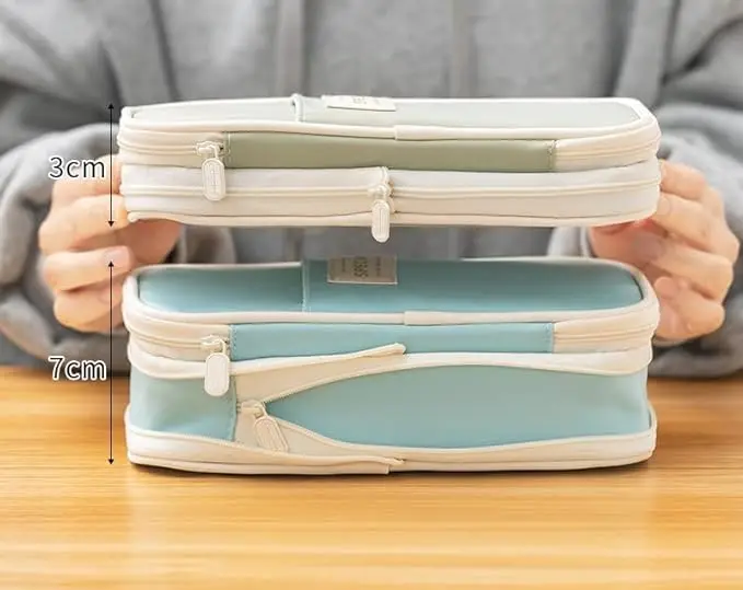 Kawaii ดินสอขนาดใหญ่ความจุปากกากระเป๋า Double Layer สําหรับนักเรียนผู้ถือกระเป๋ากล่องเครื่องเขียน Office Back to School Supplies