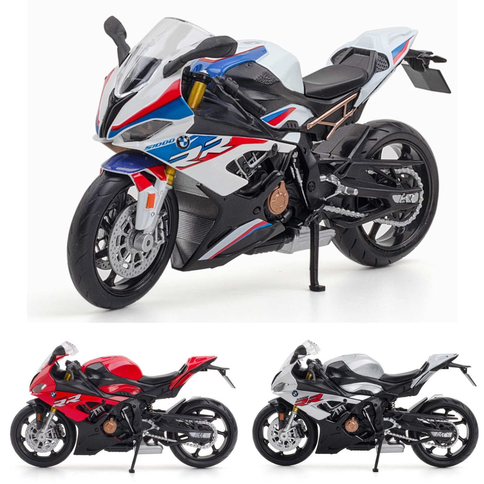 1/12 BMW S1000RR motocicleta de juguete 1:12 RMZ City Diecast Metal modelo de carreras Super Sport colección en miniatura regalo para niños