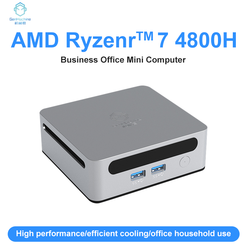 GenMachine AMD Ryzen 7 4800H Windows 11 МИНИ-ПК DDR4 MAX 64 ГБ WIFI6 (2,4 ГБ/с) RTL8852, BT5,2 4,2 ГГц игровой ПК игровой компьютер «сделай сам»