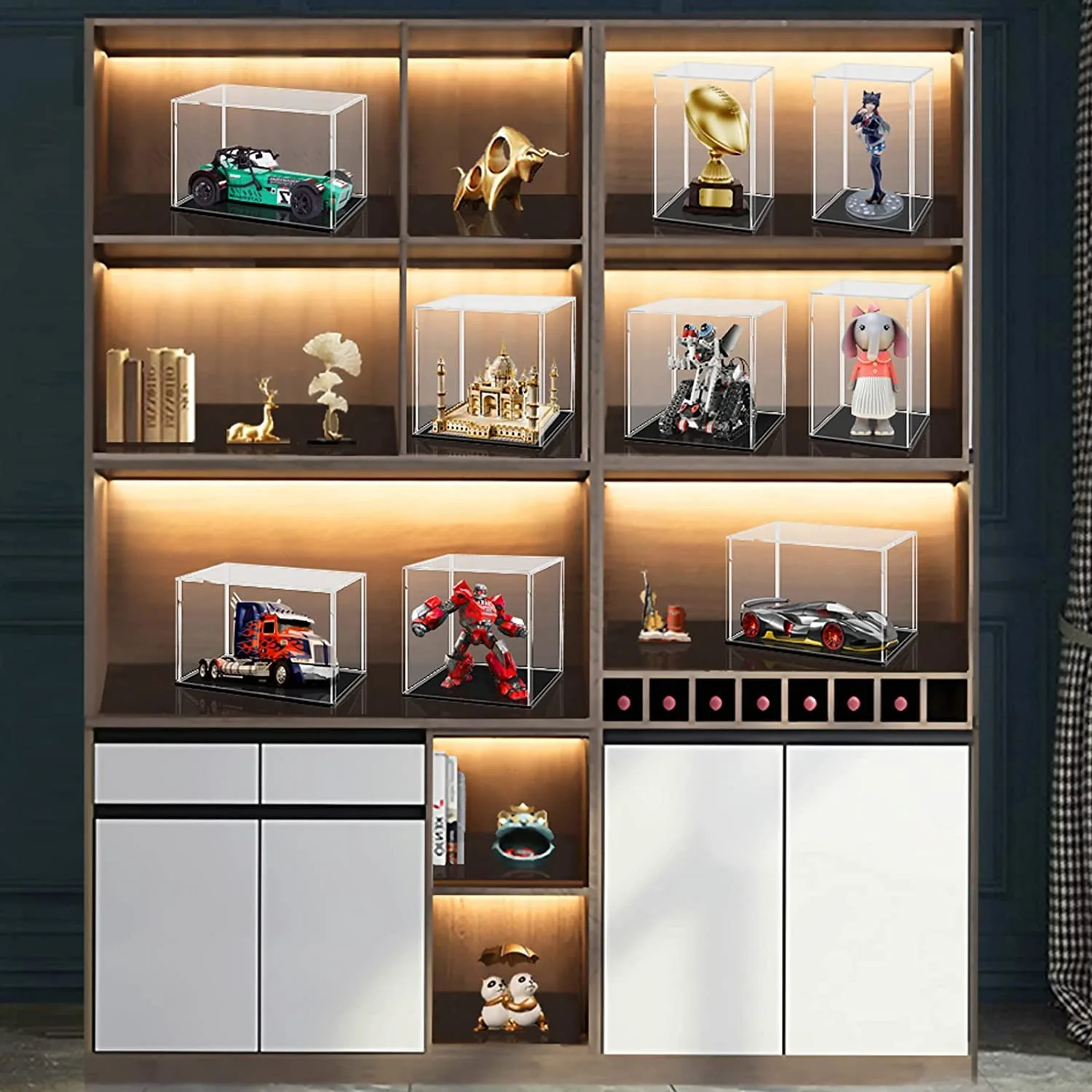 Chất Liệu Acrylic Màn Hình Ốp Lưng Lật Số Để Bàn Hộp Người Tổ Chức Đứng Chống Bụi Bảo Vệ Tủ Trưng Bày Cho Nhân Vật Hành Động/Đồ Chơi/Bộ Sưu Tập