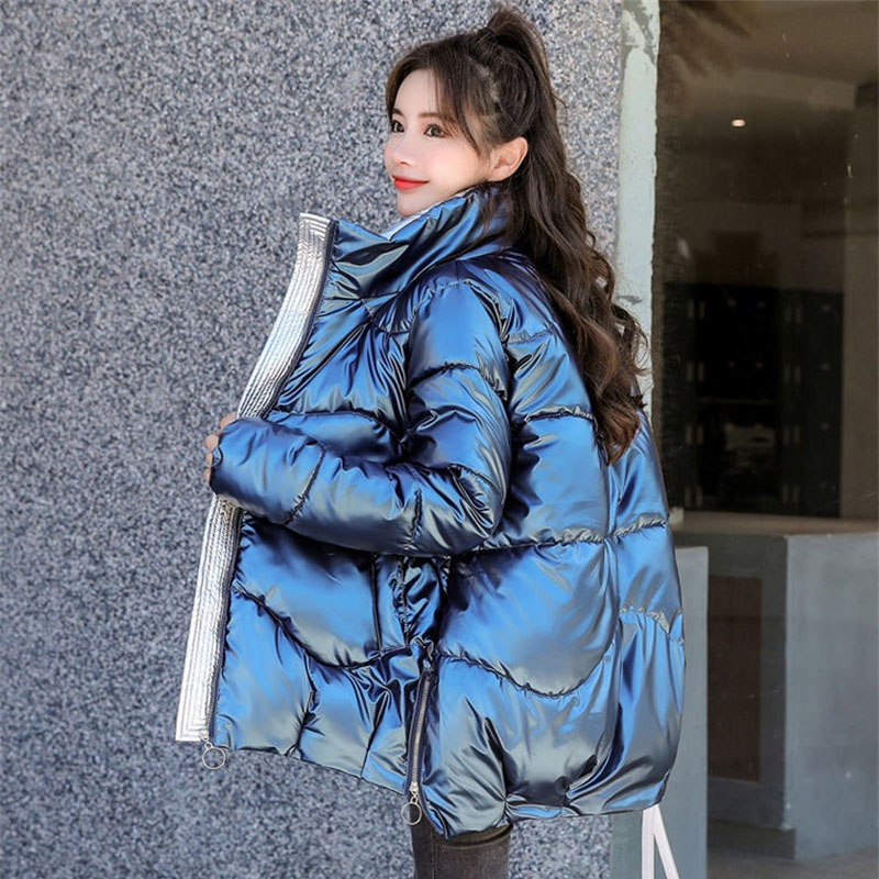 Parkas para mujer, abrigo grueso y cálido brillante, Parka acolchada de algodón para mujer, prendas de vestir impermeables, chaqueta de nieve holgada, novedad de 2022