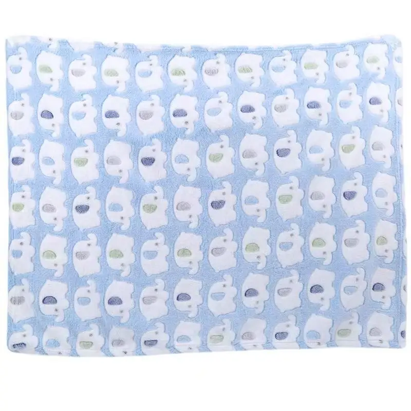 Coperta per bambini in cartone animato Elefante carino Prodotti per bambini Trapunta per aria condizionata con elefante neonato Trapunta per cuscino in velluto corallo a doppio uso