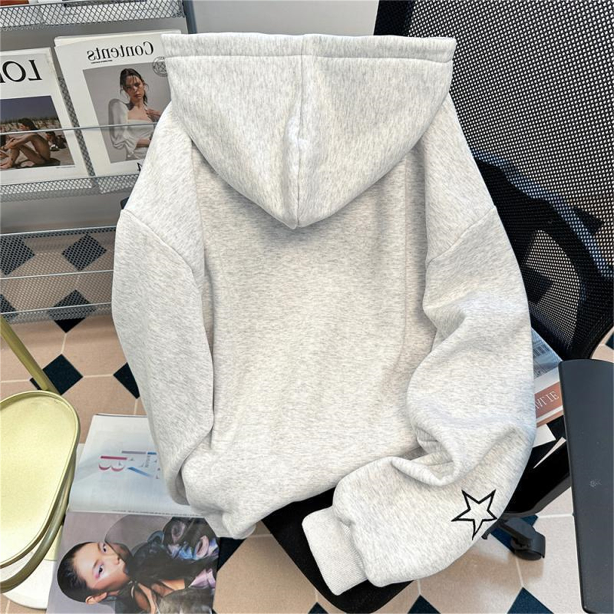 2025 casaco com capuz com estampa de gato fofo primavera e outono coleção esportiva chique com capuz casual com zíper casacos de manga comprida