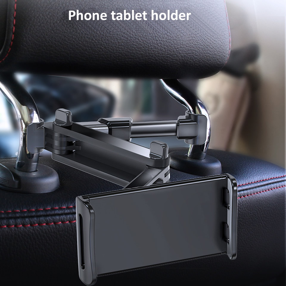 Telescopic รถด้านหลังหมอนโทรศัพท์ผู้ถือแท็บเล็ตยืนรถที่นั่งด้านหลัง Headrest ยึดสำหรับ iPhone X8 iPad Mini Tablet