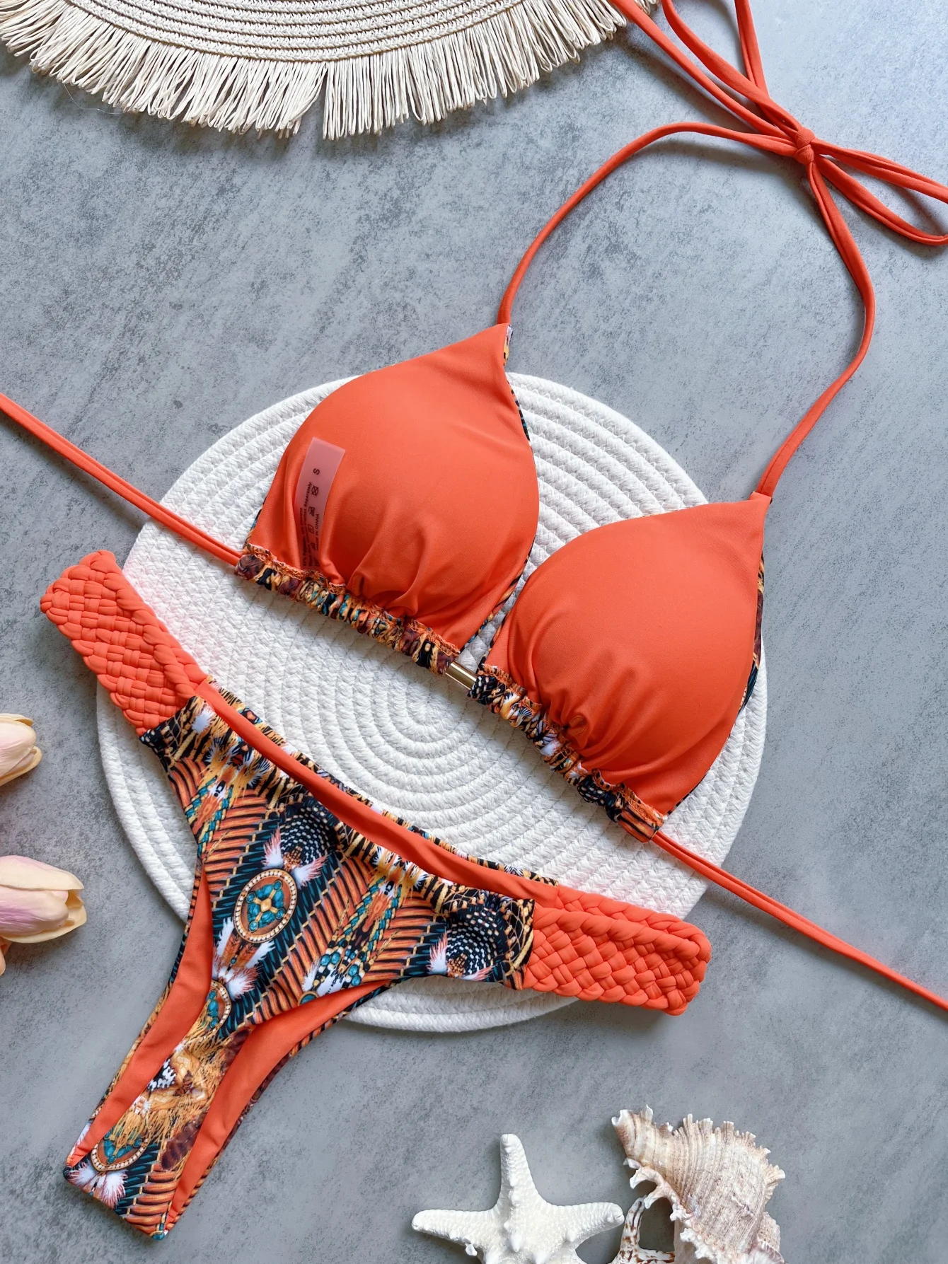RUOTONSEPT imprimé licou Mini string coupe haute Bikini femme maillot de bain femmes maillots de bain deux pièces Bikini ensemble baigneur maillot de bain bain