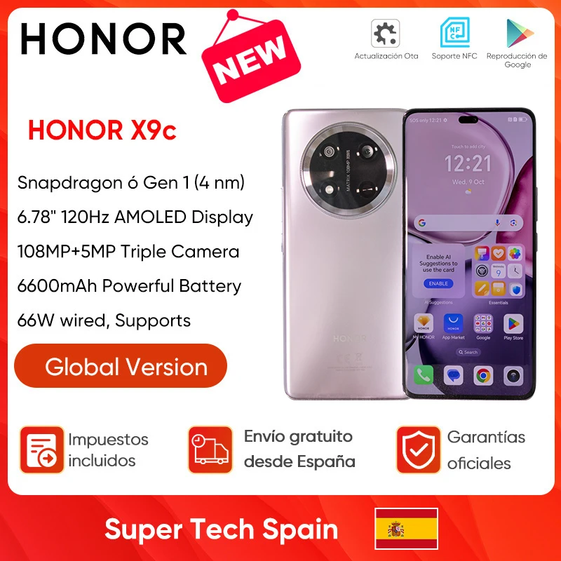 2024 HONOR X9C 5G Global Version Snapdragon 6 Gen 1 6,78" 120Hz AMOLED PWM Display 6600mAh Leistungsstarker Akku 108MP OIS Kamera