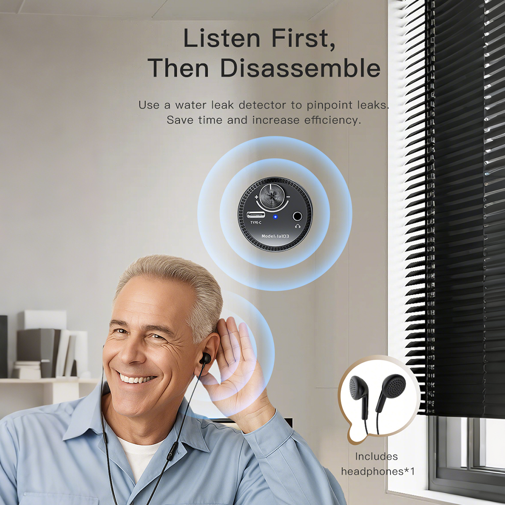 Detector de vazamento de água alarmes recarregável subterrâneo casa tubos de água incêndio pipeline ferramenta de detecção de vazamento acessório