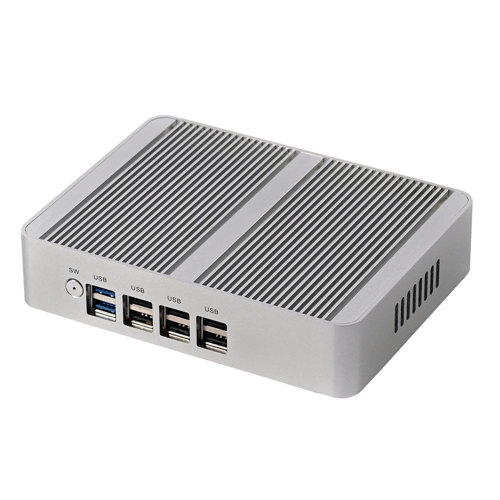 Fanless Mini PC 12th gen Intel Celeron N100 Desktop Gaming Computer DDR4 Support wifi6 3*Screen 2*HDMI 1*DP Windows11 2*LAN