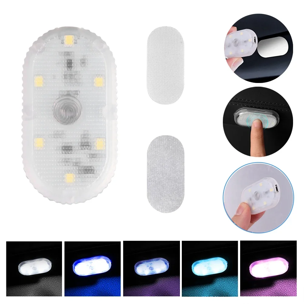 Iluminación LED nocturna para Interior de coche, luz para debajo del gabinete, lámpara de lectura con Sensor táctil, luces LED para libros, luz para puerta de coche recargable por USB