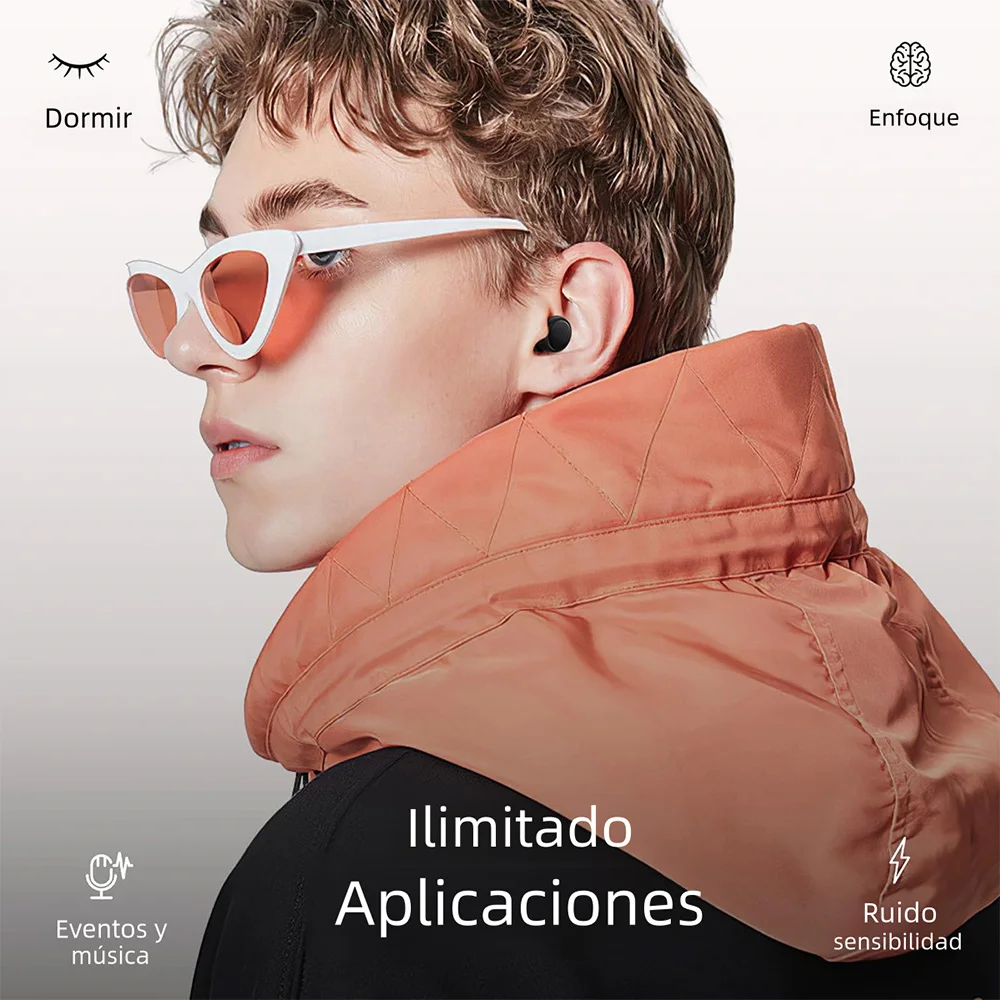 Tapones para los oídos silenciosos para dormir, reducción de ruido, protección auditiva reutilizable súper suave, tapones para los oídos antiruido para conciertos, viajes y trabajo