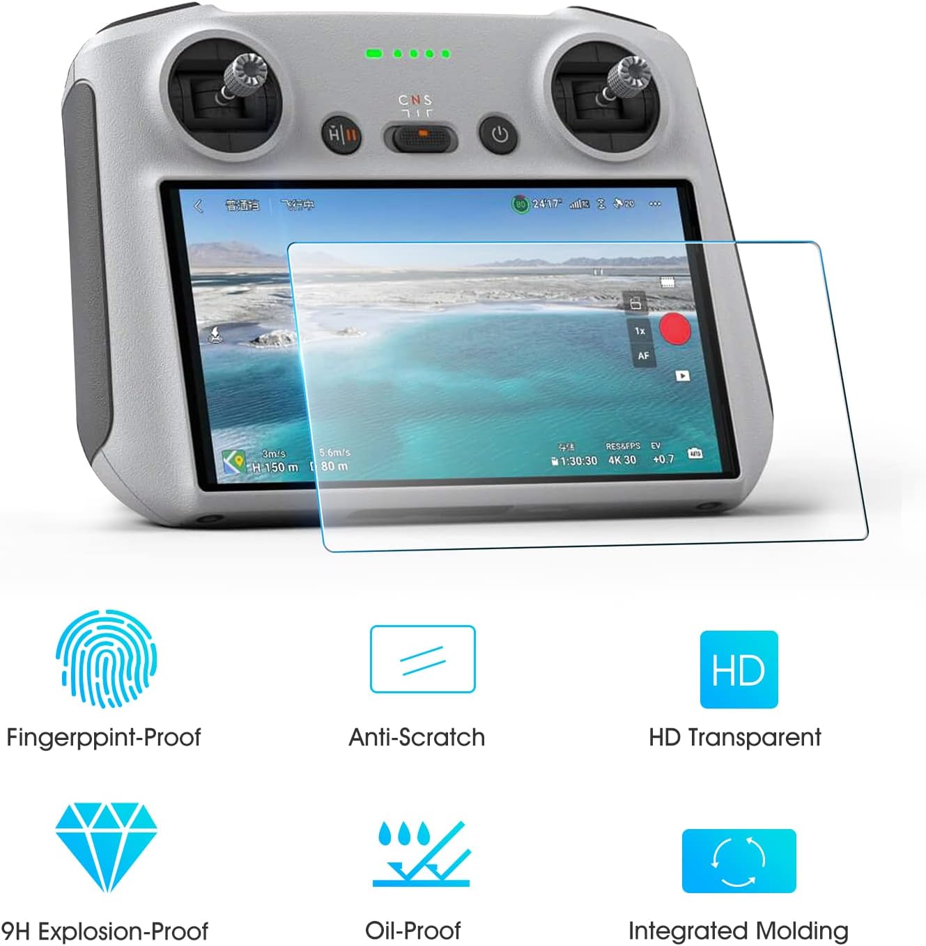 Film de protection pour DJI Mini 3 Pro HD, protecteur d'écran en verre, dureté anti-rayures, accessoires pour télécommande RC