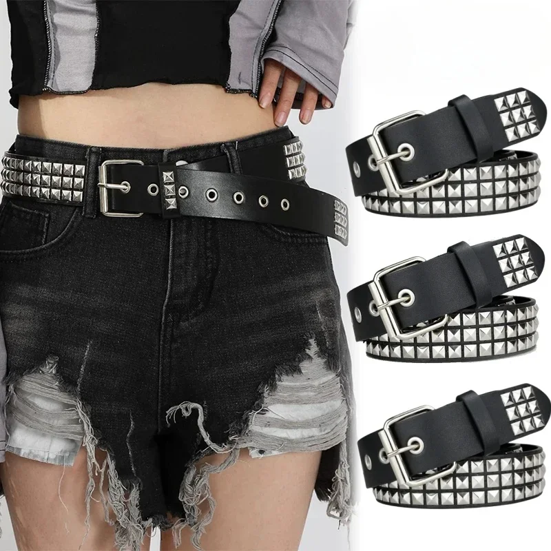 2024 neue Quadratische Perle Niet Gürtel Metall Pyramide Gürtel Männer und Frauen Punk Hardware Jeans Gürtel Y2K Gürtel Designer Gürtel frauen Gürtel