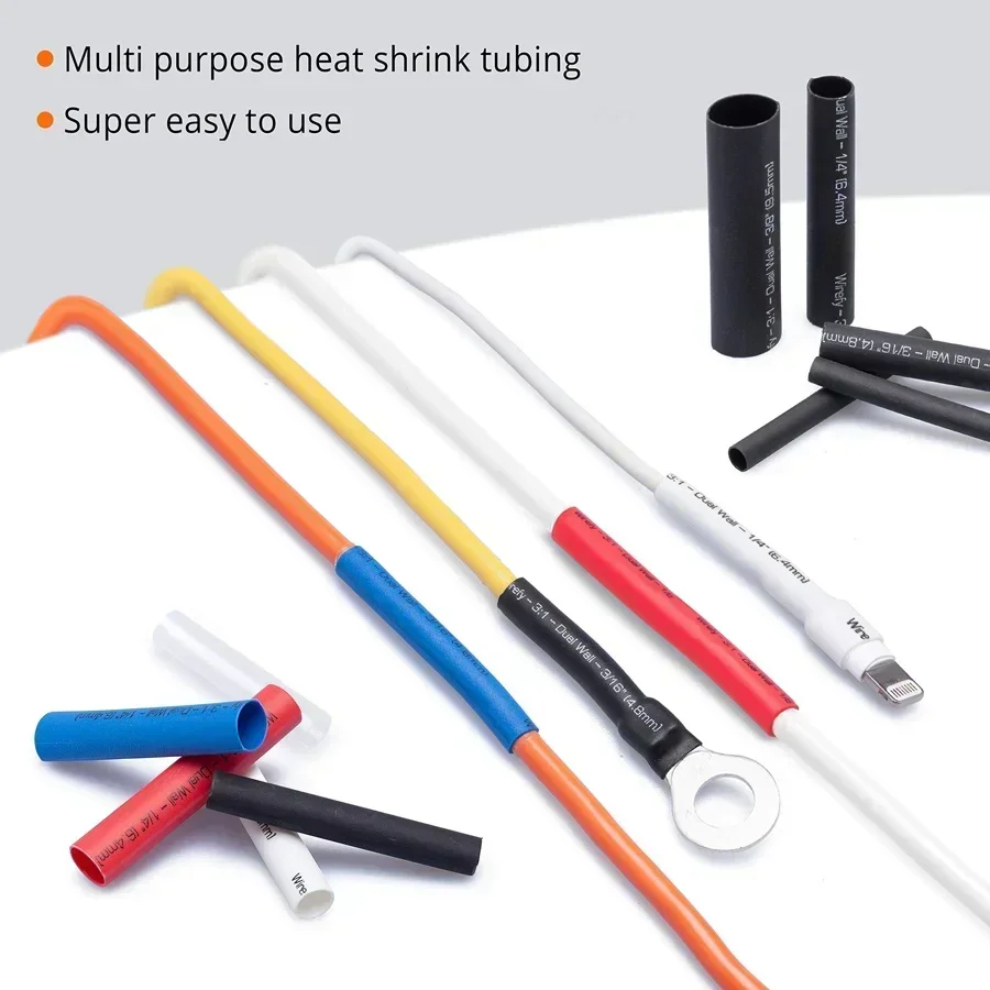 150-750PCS Heat-shrink Tube Thermoresistant  2:1 Heat Shrink Wrapping Kit Electrical Connection Wire Cable Insulation Sleeves