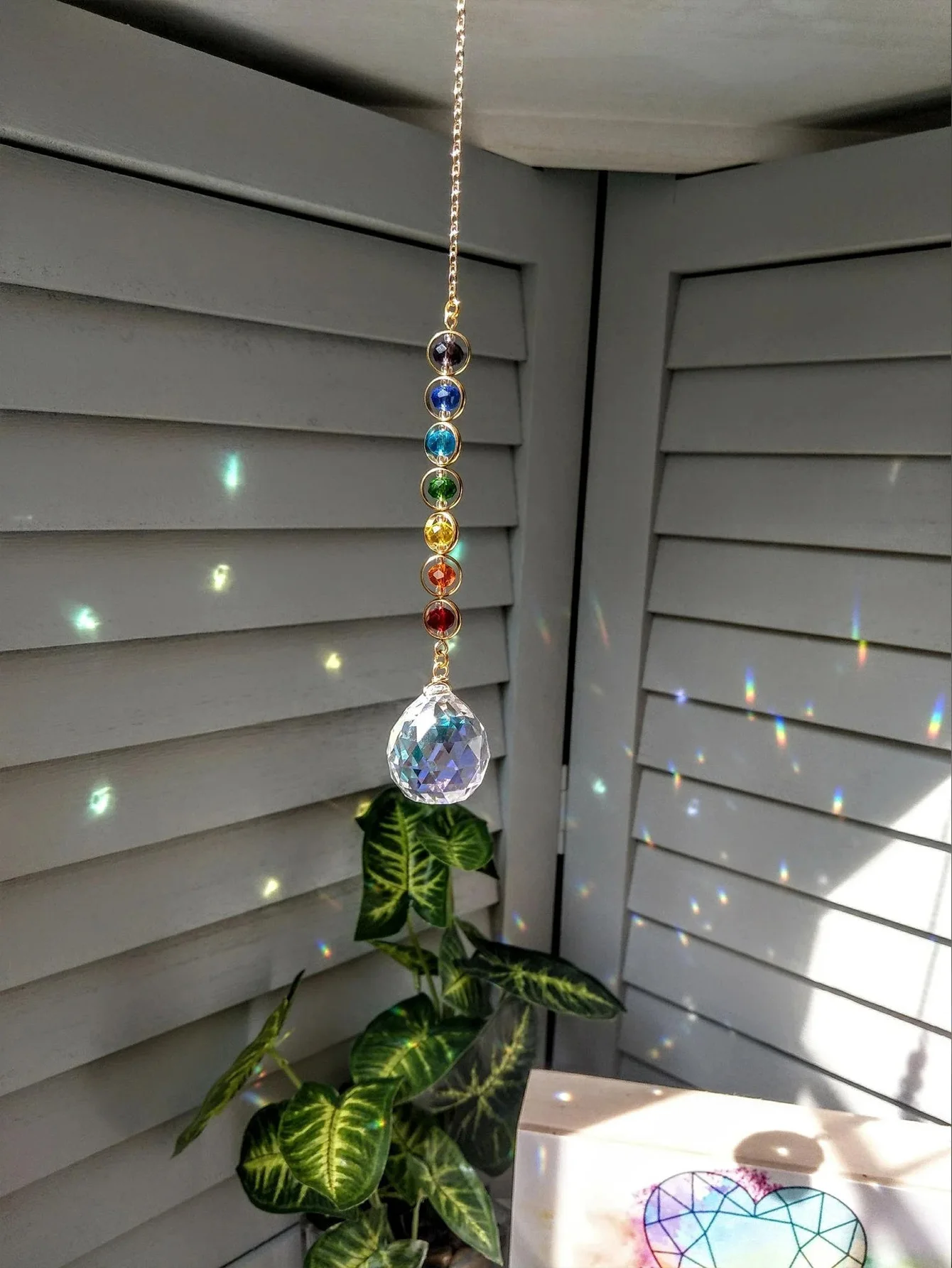 1 PC คริสตัล Suncatcher มือถือสมาธิตกแต่งบ้าน Rainbow Maker Prism Suncatcher (Rainbow และแฟนตาซี)