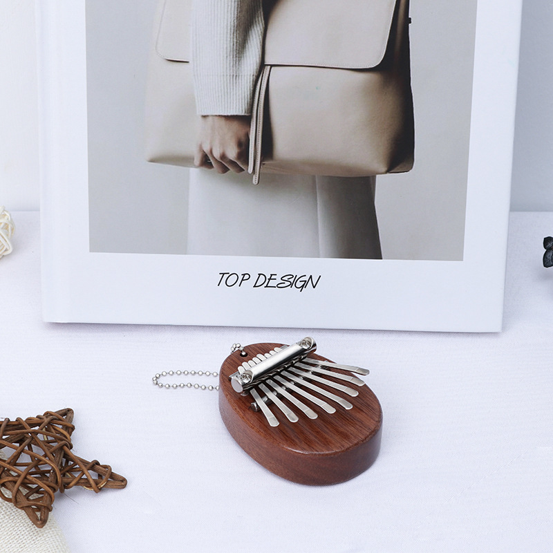 8 teclas mini kalimba de madeira de alta qualidade requintado dedo polegar piano marimba musical bom acessório pingente presente