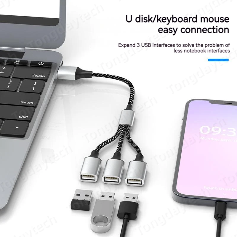 Hub USB Mở Rộng 4 Cổng Loại C Hub Bộ Chia USB Truyền Dữ Liệu Tốc Độ Cao OTG Adapter Cho Máy Tính Xiaomi Macbook pro Air