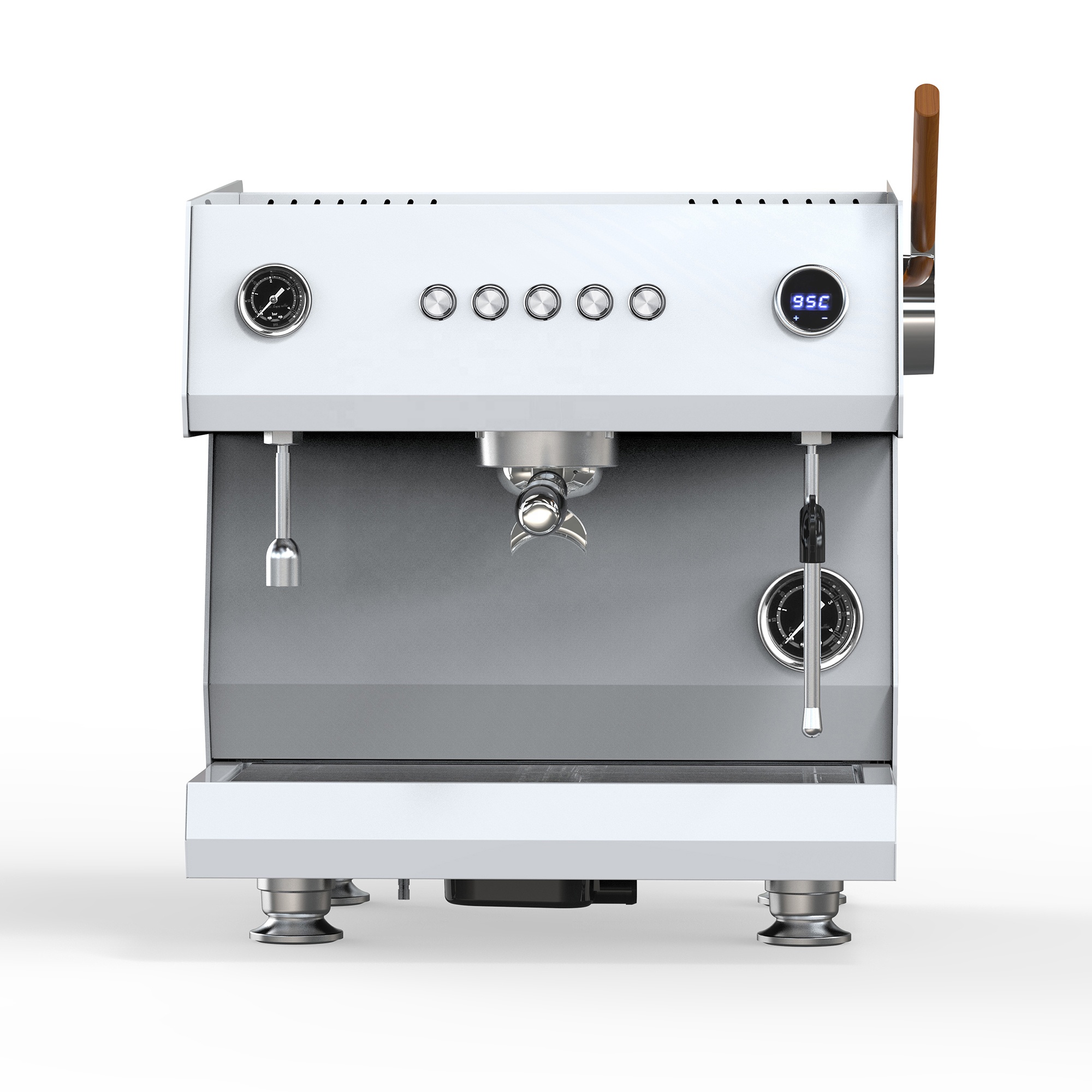 St 2024 nova venda quente profissional cor branca automática comercial máquina de café expresso com alavanca vapor